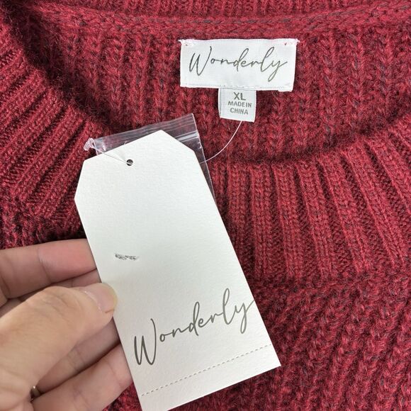 Wonderly Fringe Sweater Pullover Maroon XL Western Bohemian Hippie Festival NWT - Picture 6 of 8